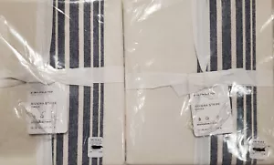 2 Pottery Barn Riviera Streifen 2-in-1 Vorhänge 50" x 96" ~ MARINEBLAU - Bild 1 von 3
