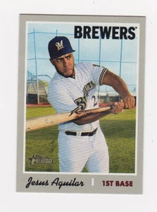 2019 Topps Heritage #476 Jesus Aguilar - French text variation - Brewers -🔥⚾🔥 - Picture 1 of 2