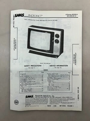 JCPenney 685-2082 сервисное руководство Sams Photofact бесплатная доставка - Изображение 1 из 4