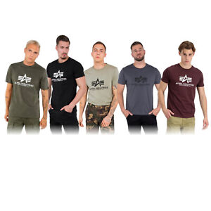Alpha Industries Herren Basic T-Shirt 100% BW kastanienbraun schwarz grau olive