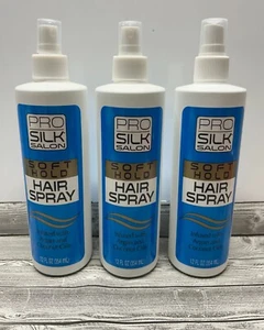 3-New Pro Silk Salon “Soft Hold” Hair Spray Infused Argan-Coconut Oil, 12fl Oz - Picture 1 of 2