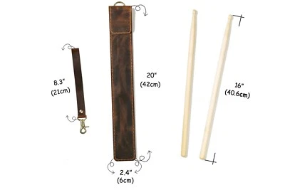 Personalized Leather drum stick bag case holder , unique gift for drummer - Image 1 of 4