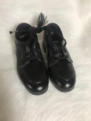Zapatos de vestir vintage de cuero negro para niños hechos en EE. UU. talla para niños pequeños Foto 1 de 4
