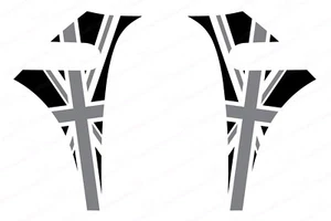 Black Grey White Union Jack A-Panel Decal Kit for Mini Cooper R56 - Exact Fit - Bild 1 von 1