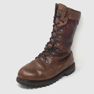 RED HEAD BONE DRY Boots Men 11.5 Wide Brown Leather 12" Waterproof Hunting Work - Picture 1 of 8