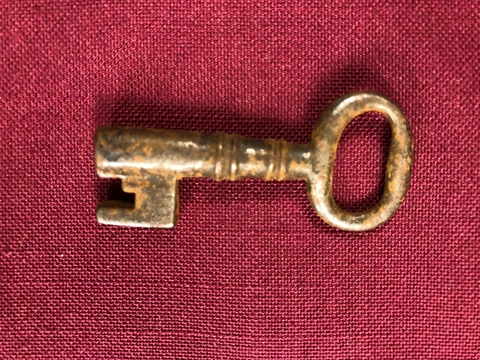 Antique Old Skeleton Bit Barrel Key Cabinet Trunk Chest Padlock Furniture Lock Cover