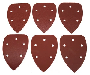 6 x Blackspur Palm Sander Detail Sanding Sheets Pads 5 Hole Fine Med Coarse - Picture 1 of 4