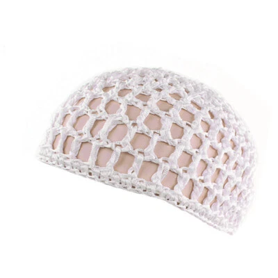 Unisex Rayon Snood Hair Net Caps Handmade Crocheted Silky Hood Head Cover Hats - Image 1 of 4