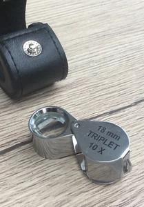 Lupe Schmuck Lupe 10 x (neu) unbenutzt im Lederetui. Ideales Geschenk. - Bild 1 von 5