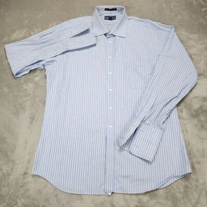Paul Fredrick Shirt Mens 17 1/2 36 Trim Fit Imperial 100'S Two Ply Cotton Dobby - Picture 1 of 11