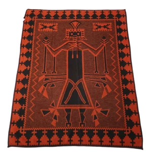 Vintage Northern Decorator Throw Blanket 80s Aztec Reversible Made In USA 72x60 - Picture 1 of 6