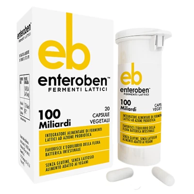 Enteroben Fermenti lattici 100 milaridi Probiotici 20 capsule - Immagine 1 di 3
