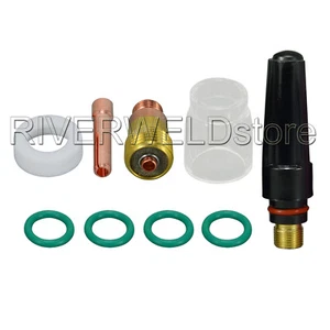 TIG Stubby Gas Lens Collet 17GL18 10N25S Pyrex Cup #8 Kit for SR WP 17 18 26 9pc - Picture 1 of 7
