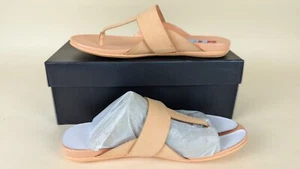 Naturalizer Genn-Twirl Thong Sandals Womens 8 M Peach Faux Nubuck Shoes NWB - Picture 1 of 12