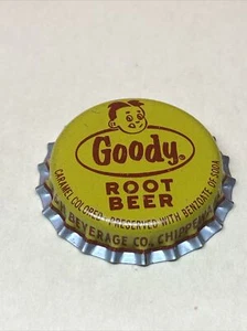 NOS Vintage advertising cork cap Goody Root Beer soda pop H&H Chippewa Falls WI - Bild 1 von 5