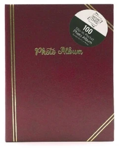 Álbum de fotos liso de 6" x 4" 100 bolsillos almacenamiento de fotografía - ROJO - Imagen 1 de 7