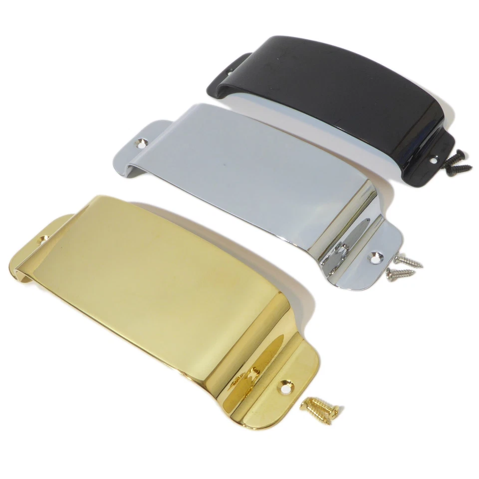 BLACK DOG MUSIC Hochwertige Tonabnehmer Abdeckung Jazz Bassgitarre in Chrom Schwarz oder Gold inkl. Schrauben.