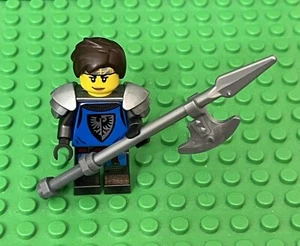 Lego Castle Medieval Black Falcon Knight mini figure with halberd weapon - Picture 1 of 2