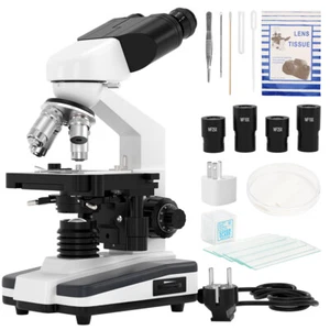 40X-2500X Binocular Compound Microscope For Kids Adult With Slides Set - Picture 1 of 14