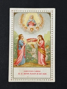 holy card chromolithography santino "VIRGIN MARY" PUBLICIDAD CHOCOLATE - Picture 1 of 2