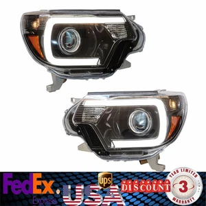 For 2012-2015 Toyota Tacoma Headlights Headlamps LED DRL Left+Right Side Black - Bild 1 von 23