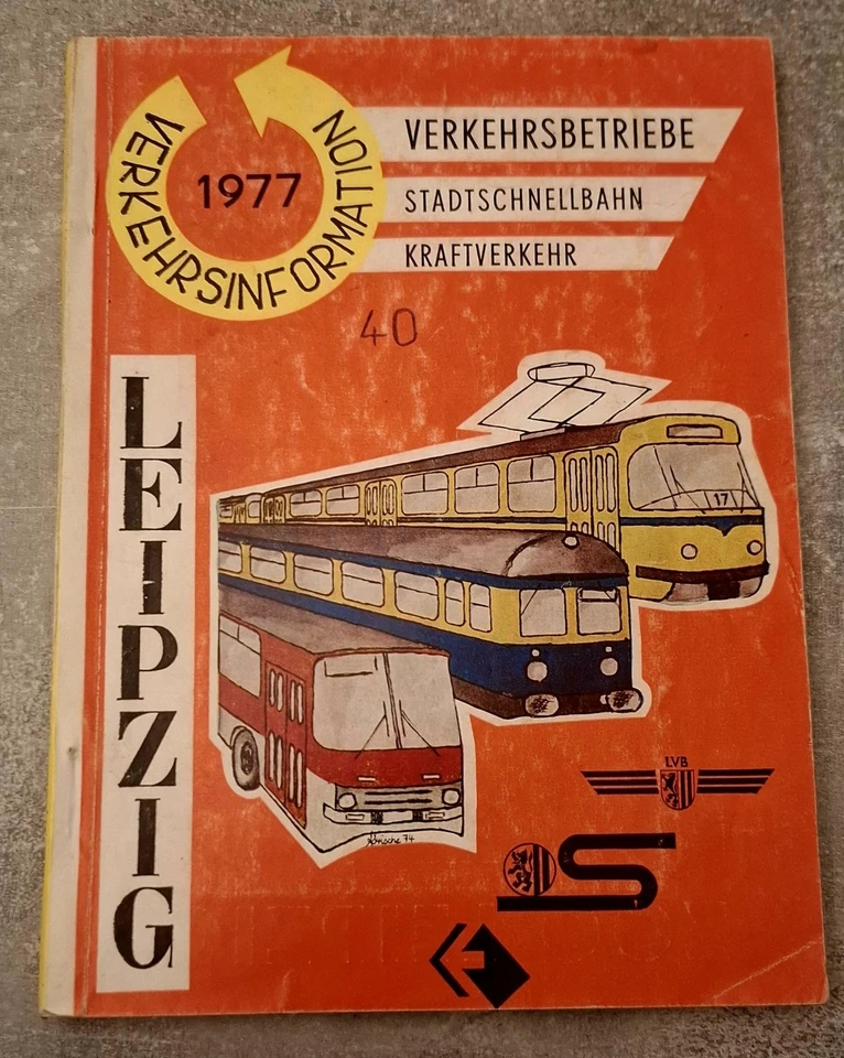 Verkehrsinformation 1977, Leipzig Verkehrsbetriebe Stadtschnellbahn Kraftverkehr - Bild 1 von 4