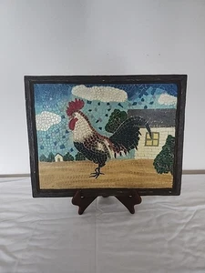 Placa de pared de mosaico de tiza de pollo gallo de colección casa de campo retro 15" X 12"  - Imagen 1 de 21