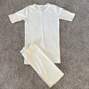 Hanna Andersson Youth Kids 140 (10) Cream Ivory Short John Pajamas - Picture 1 of 7