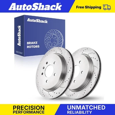 Rear Drilled Slotted Brake Rotors for Cadillac CTS Seville 2005-2011 STS - Image 1 of 4