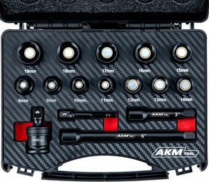 3/8 Inch Drive Magnetic Impact Socket Set 16-Piece Metric 8mm-19mm 6 Point C - Picture 1 of 8