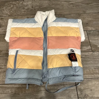 Chaleco recortado acolchado reversible talla mediana chaleco acolchado a rayas ropa exterior Foto 1 de 4