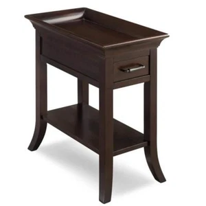 Leick Home End Table 24" H X 13" W, Rectangle Wood W/ 1-Drawer + Shelf Brown - Picture 1 of 8