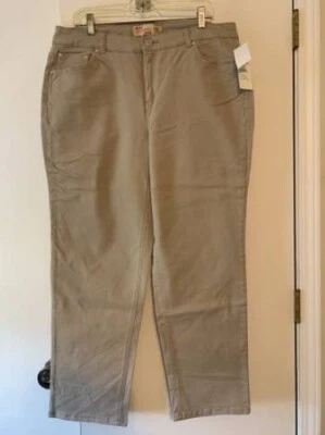 Pantalones cortos para mujer JMS elásticos clásicos de mezclilla caqui piedra rojiza talla 16W nuevos con etiquetas Foto 1 de 4