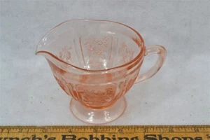 antique pink depression glass creamer Rose of Sharon/Cabbage Rose Federal - Picture 1 of 5