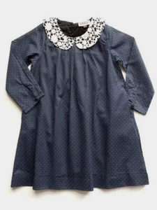 Sophie Catalou NWT Navy Dress Cotton Print Sizes 2, 4 Three Season Fabric - Picture 1 of 4