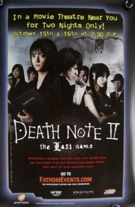 Death Note II 2006 póster de película de una hoja DS 27 x 40" anime japonés de acción en vivo - Imagen 1 de 1