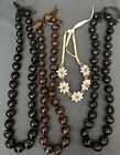 Kukui Nut Lei & Shell Hawaiian Luau Lot of 4 Necklaces