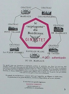 PUBLICITE GINESTET VIN SEPTAGONE DU BORDEAUX CHATEAU MARGAUX DE 1973 AD PUB RARE - Imagen 1 de 1