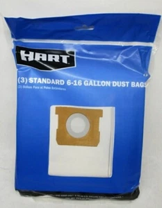 9 HART 6-16 Gallon STANDARD VACUUM DUST BAGS VDBM 3701 Shop-Vac Vacs - Picture 1 of 3