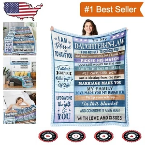 Soft Daughter in Law Blanket - 80"x60" Lightweight Gift for Weddings & Birthdays - Picture 1 of 9