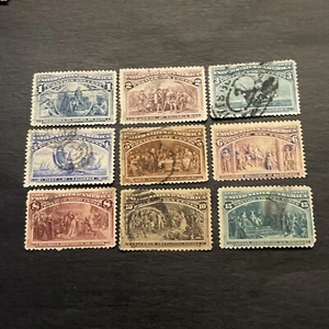 US Scott #230-238 old 1c-15c Columbian Expo issue Used Ng - Picture 1 of 2
