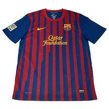 Barcelona 2011-2012 Home Football Shirt Nike Qatar Foundation Large