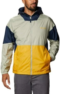 NEW Columbia Men's 4X Point Park Lined Windbreaker WS1339 790 BLUE GREY YELLOW - Picture 1 of 7