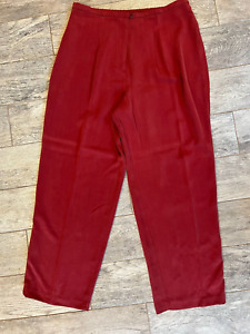 NWT Coldwater Creek Pants plus size 1X Trouser Tencel Lyocell Red Pleated Womens