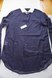 New $570 Men Alexander McQueen Navy Shirt sz Small (48) Made in Italy McQ - Picture 1 of 8