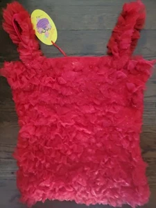New Girls Boutique Red Ruffle Studded Tank Top Size 12 - Picture 1 of 3