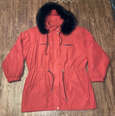 VINTAGE Damselle Womens Large Bear Jacket Thermolite Alaskan Fur Gallery Hooded￼ - Image 1 of 4