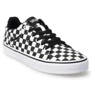 Vans Off The Wall Seldan Checkerboard Black White Checkered Shoes Men's 10.5 NIB - Picture 1 of 5