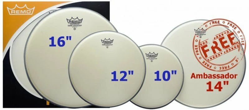Remo Ambassador Coated Rock Fusion Drum Head Confezione Valore PP-2330-BA