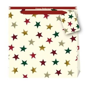 Emma Bridgewater Christmas Stars Medium Luxury Paper Gift Bag 220x220x80mm